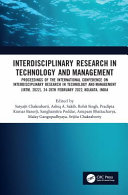  Interdisciplinary Research in Technology and Management