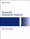  2025 CFA© Program Curriculum Level I Volume 4 - FINANCIAL STATEMENT ANALYSIS