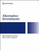  2025 CFA© Program Curriculum Level I Volume 8 - ALTERNATIVE INVESTMENTS