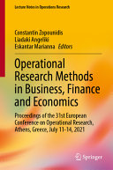 Operational Research Methods in Business, Finance and Economics