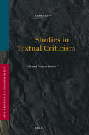  Studies in Textual Criticism: Collected Essays, Volume V