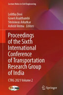 Proceedings of the Sixth International Conference of Transportation Research Group of India 