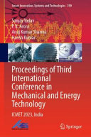 Proceedings of Third International Conference in Mechanical and Energy Technology